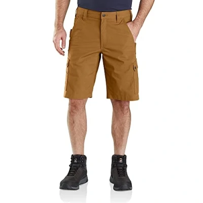 Bild av Carhartt Rugged Flex, avslappnad passform, ripstop, cargo arbetsshorts, Brun, 34W