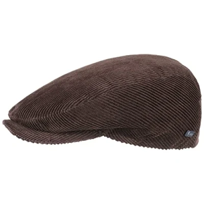 Bild av Lipodo Cordial Flat Cap Damer/Herrar Made in Italy keps sommarkeps med skärm, foder Vinter Sommar M (56 57 cm) brun