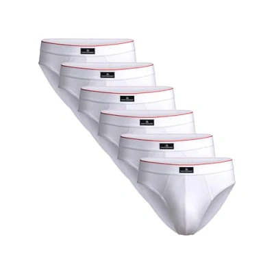 Bild av DANISH ENDURANCE 6 Pack Briefs i Bomull, Klassiska Kalsonger, Etikettfria, för Herr, Wit, 3XL