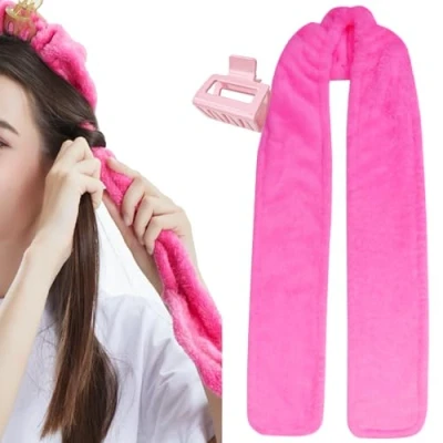 Bild av Heatless Hair Curler, värmefritt lockband Hårrullare, Värmelösa papiljotter Pannband, Curls Blowout Stavar, Curling Band halkfritt, Styling av lockar över natten för långt/medelstort hår