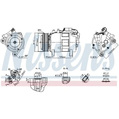 Bild av NISSENS 891148 Compresseur De Climatisation 6SAS14A R 134a BMW: X2, X1, 2 Gran Tourer, MINI: 3/5 portes, Clubman