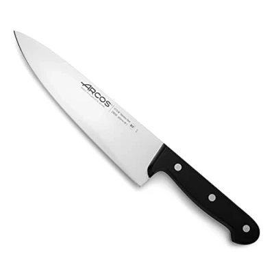 Bild av Arcos Kockkniv Granton i rostfritt stål. Kökskniv för att skära och skala små matvaror. Ergonomiskt handtag polyoxymetylen 200mm blad. Serie Universal. Färg Svart.