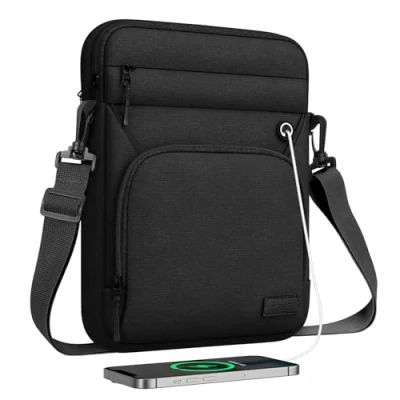 Bild av MoKo 9 11 inch Tablet Sleeve Bag, Fits New iPad Air/Pro 2024, Air 5/4th 10.9,iPad 9/8/7th 10.2,iPad 10th Gen 10.9,Tab S9 11,Multifunctional Bag with Shoulder and Headphone Port, Black