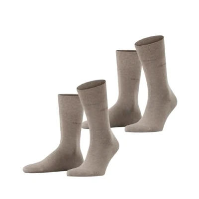 Bild av ESPRIT Män basic enkla 2 pack strumpor 80% bomull, brun (nötmeg Melange 5410), Storbritannien 11,514 (Tillverkarens storlek: 47 50), förpackning med