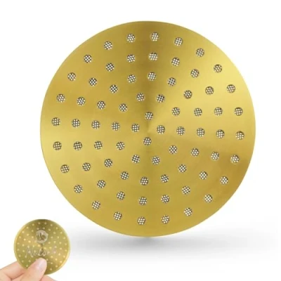 Bild av NOTSEK Puck Screen 58 mm, 0,8 mm tjock espressomugg med titanbeläggning, 304 rostfritt stål kaffe skärmhållare sil för skärmhållare, filterkorg (guld)