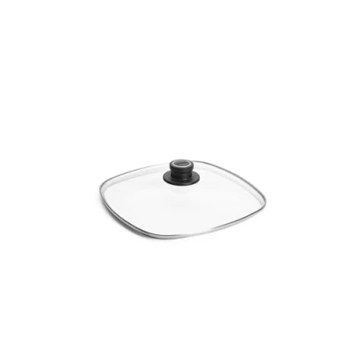 Bild av Ylle säkerhetsglaslock, fyrkantig, 28 x cm, lockknapp med permanent ventilation, rostfritt stål, transparent, ugnssäker upp till 250