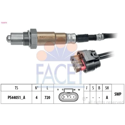 Bild av FACET 10.8375 Sonde lambda chauffé, planaire, Filetage prégraissé FORD: FOCUS 3, C Max 2, KUGA 2