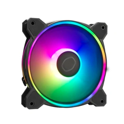Bild av Cooler Master MasterFan MF120 Halo2 Duo Ring ARGB Fläkt 120mm Chassifläkt, Tyst Kylning, Större Air Balance Blad, Rifle Lager, Jam Sensor Skydd &amp; Uppgraderad Driver IC 0 2050 RPM, 4 Pin PWM
