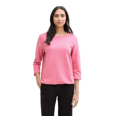 Bild av TOM Tailor Structured Långärmad tröja, Storlek: Small, Bright rose