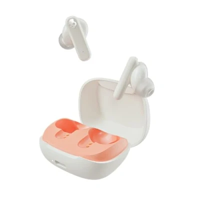Bild av Skullcandy Smokin&#039; Buds är ett par trådlösa in ear hörlurar med 20 timmars batteritid, 50% förnybar plast, mikrofon, och de fungerar iPhone, Android Bluetooth enheter Svart/Orange Glow
