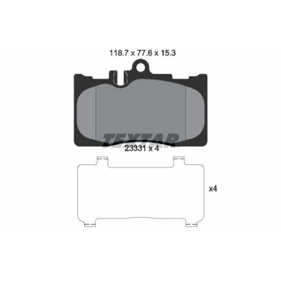 Bild av TEXTAR 2333102 Jeu de plaquettes frein préparé pour indicateur d&#039;usure avec accessoires LEXUS: LS III