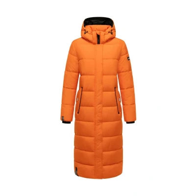 Bild av Navahoo Damvinterkappa, varm quiltad kappa, lång med avtagbar huva, Isalie XS 3XL, apelsin,