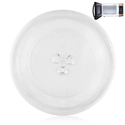 Bild av WinGluge Mikrovågsugnstallrik glas 24,5 cm, mikrovågsugn mikrovågsugnstallrik, roterande platta glastallrik mikrovågsugnstillbehör, ersättning för rund Y formad