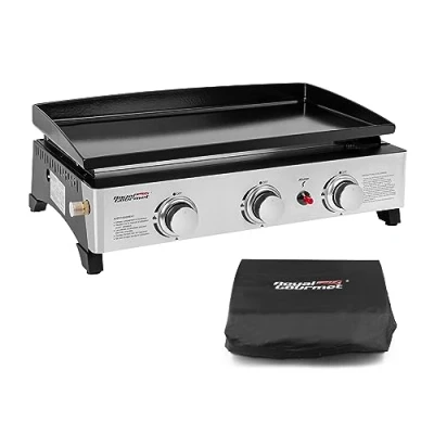 Bild av Royal Gourmet Plancha emaljerad stålgas, 3 brännare effekt 7,5 kW, matlagningsyta 62,0 x 35,5 cm, bärbar för camping och utomhus