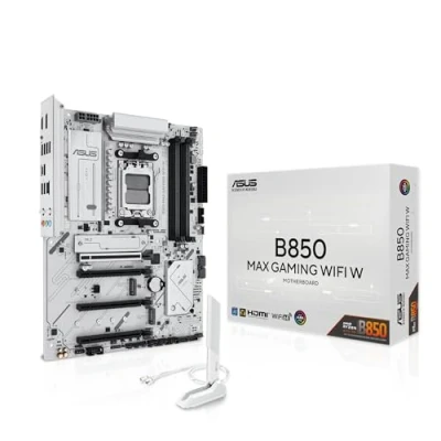 Bild av ASUS B850 MAX GAMING WIFI WHITE Moderkort AMD AM5 socket DDR5 RAM ATX