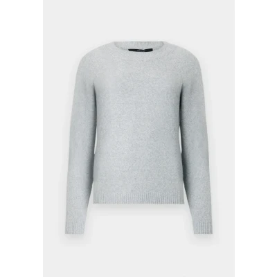 Bild av Vero Moda LS Oneck GA NOOS Stickad tröja, Storlek: XXL, Light grey melange