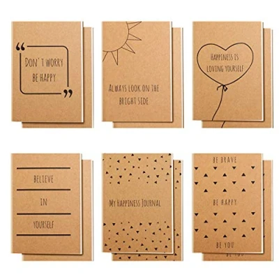 Bild av Belle Vous 12 Pack Små A6 Linjerade Brunt Omslag Fickanteckningsblock 10.5 x 14.8cm 6 Engelska Utseenden 80 Papperssidor Glatt Tema Anteckningsblock för Resande &amp; Kontor