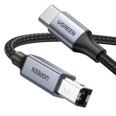 Bild av UGREEN USB 2.0 B Skrivarkabel C till Nylon Aluminium Skal Flätat. (1M)