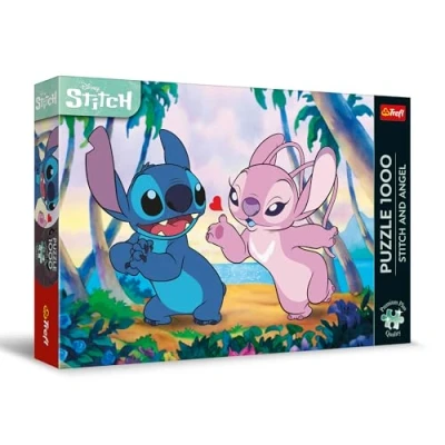 Bild av Trefl Premium Plus Quality Puzzle Lilo &amp; Stitch, Stitch Angel 1000 bitar, Pusselserie med favoritkaraktärer, för vuxna och barn från 14 år