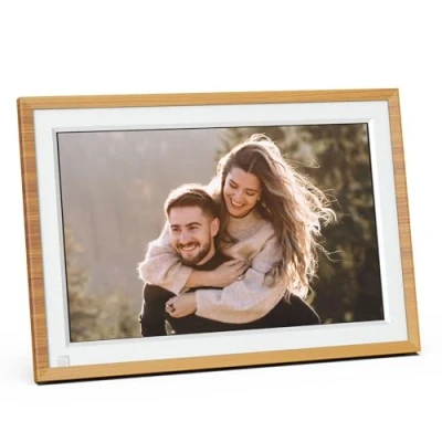 Bild av AGFA Fotoram Realiview APF1000 10 tum 1024 x 600 LED skärm, fotodisplay, klocka, programmerbar kalender trä