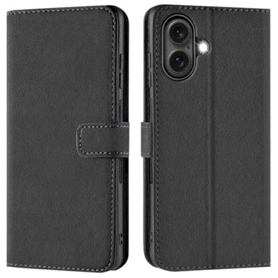 Bild av Verco mobiltelefonfodral för iPhone 16 Plus fodral, bokväska, flipfodral fodral [kortplatta/stativfunktion], svart