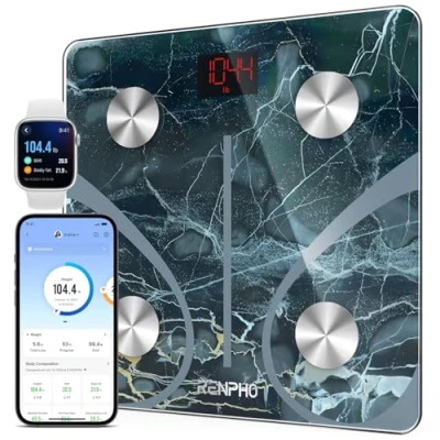 Bild av RENPHO Body Fat Scales Digital Personal Bluetooth vågar med App Smart för kroppsfett, BMI, muskelmassa, protein, BMR, marmor, Elis 1