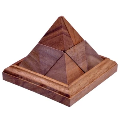 Bild av Spets pyramid 3D pussel tankespel pusselspel tålamodspel logikspel av trä