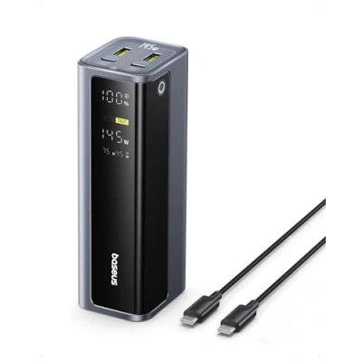 Bild av Baseus EnerGeek 145 W 20 800 mAh bärbar dator powerbank, externt batteri med 2 X USB C PD 3.0 100 max snabbladdning, digital skärm, kompatibel MacBook Pro, Dell, HP, SteamDeck, iPhone