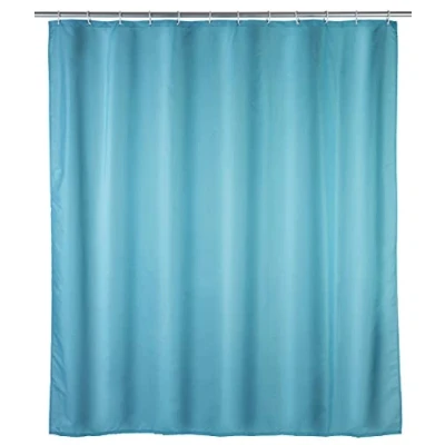 Bild av Wenko mögel duschdraperi enfärgad ljusblå antibakteriell, tvättbar, polyester, 180 x 200 0,1 cm