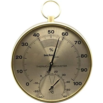 Bild av Technoline WA 3055 ädel, analog termohygrometer i mässingsdesign