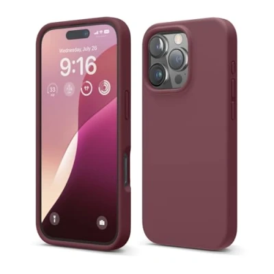 Bild av elago Kompatibel med iPhone 16 Pro fodral, premium flytande silikonfodral, heltäckande skydd, stötsäkert och smalt telefonfodral, reptåligt mjukt mikrofiberfoder, 6.3