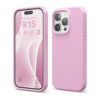 Bild av elago Flytande silikonfodral kompatibelt med iPhone 15 Pro, premium silikon, heltäckande skyddsfodral [4 lagers stötsäker struktur], mjukt mikrofiberfoder