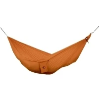 Bild av Biljett till Moon Fair Trade &amp; Handmade Compact lätt hängmatta ORANGE för resor, camping och daglig användning, 3,2 x 1,55 m, endast 480 g, fallskärmssilke, inställning &lt; 1 min.
