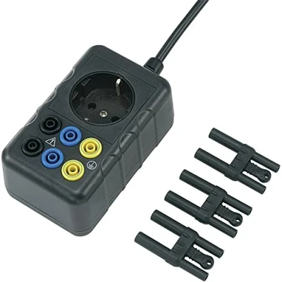 Bild av VOLTCRAFT SMA 10 mätadapter skyddskontakt uttag 4 mm, skyddande kontaktkoppling beröringssäker svart
