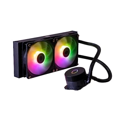 Bild av Cooler Master MasterLiquid 240L Core ARGB CPU Vätskekylare Gen S Dubbelkammarpump, Kylare i Toppklass &amp; 2 x 120mm Fläktar, LGA 1700 AM5 Fäste Svart