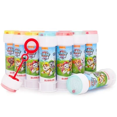 Bild av Toyland® paket med 12 Paw Patrol bubblor trollstavar, 60 ml Lösning &amp; Nyhet Maze Lock Fickpengar Party Bag Leksaker