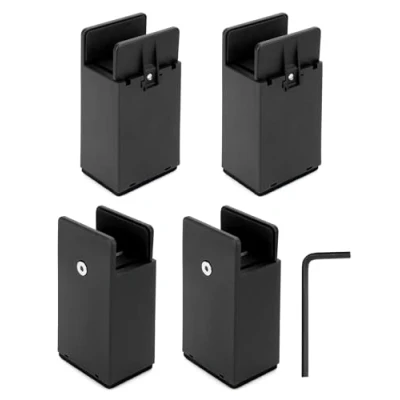 Bild av QWORK® 4 pack kraftig möbelhöjare 10 cm för sängar soffor bordsstolar höjd svart 350 kg viktkapacitet passar möbelfötter bredd upp till 3,8