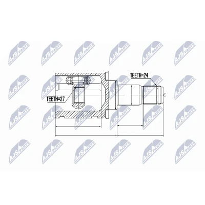 Bild av FEBEST 0111 MCV30LH Joint, arbre de commande Essieu avant gauche, du côté boîte vitesses TOYOTA: RAV4 III SUV, Camry VI Berline, Previa / Estima II