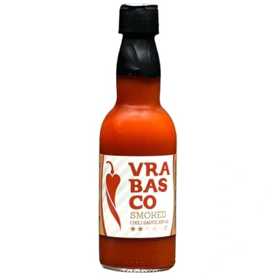 Bild av I LOVE SPICY Vrabasco Smoked 100 ml Fermenterad Hot Chilisås med Rökt Portugal och Red Savina Chili Peppers, Hetta 2/5