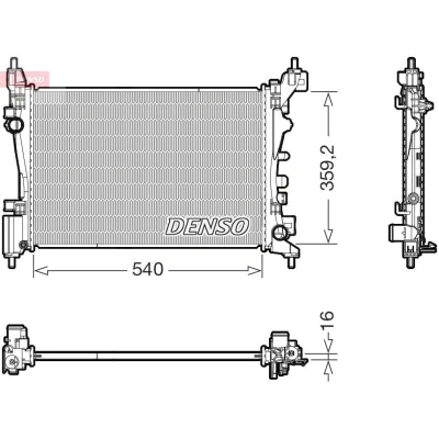 Bild av DENSO DCN05003 Condenseur De Clim sans déshydrateur 566x316x21 R 134a 566 BMW: 3 Berline, Coupe, Touring