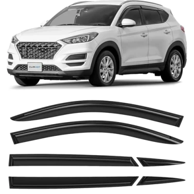 Bild av CLIM ART Vindavvisare för/kompatibel med Hyundai Tucson 2015 2020. Bilfönster Regnskydd Regnavvisare Stick On deflektorer, Paket 6