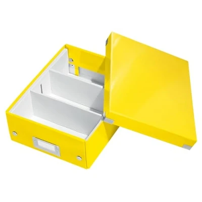 Bild av Leitz WOW Click and Store Förvaringsbox med avdelare, small, gul, 60570016