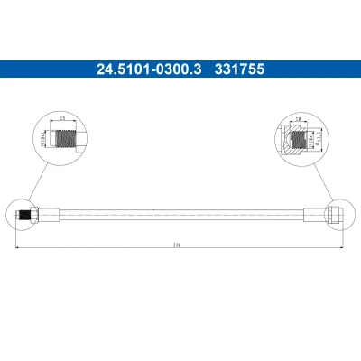 Bild av ATE 24.5101 0300.3 Flexible De Frein 330mm M10x1mm MERCEDES BENZ: Classe ML