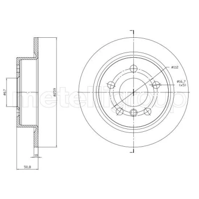 Bild av METELLI 23 1771C Disque de frein 259,0 10,0 5 67,0 plein peint MINI: 3/5 portes, Cabriolet