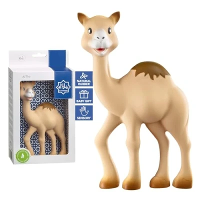 Bild av Sophie la Girafe Al&#039;Thir the Compagnon utvecklar 5 sinnen 100% naturligt gummi för att lindra smärtsamma tandkött