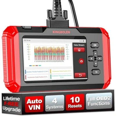 Bild av KINGBOLEN OBD2 kodläsare med 4 system + 10 omstartstjänster, S600 Multi brand Car Diagnostics motorsystem ABS SRS ETS Oil Injektion Reset BLEED TPMS AFS EPB SAS DPF BMS Livstids WiFi uppdatering