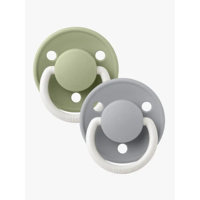 Bild av BIBS De Lux Napp 2 pack Silikon One Size Rund, Sage Glow/Cloud Glow