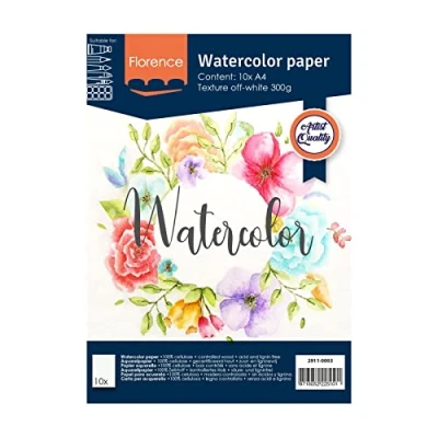 Bild av Florence Akvarellpapper Textur A4 300 g Ullvit 10 St
