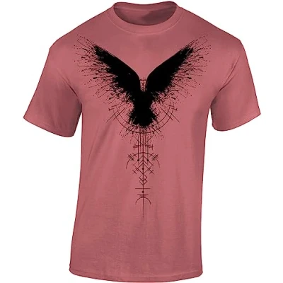 Bild av viking t shirt män skuggrav skjorta män, Antik röd, M