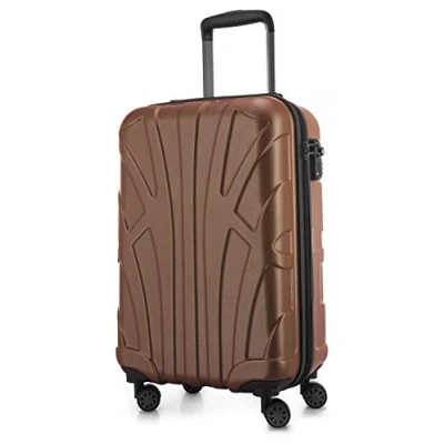Bild av Suitline Koffer i 3 Größen, Vagnset Rollkoffer Hartschalen Reisekoffer (55 cm, 66 76 cm) Zwillingsrollen, 15 Verschiedene Farben, Brun, 55 Handbagage